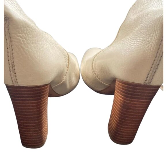 Chloé Boots Rare Wrap Strap Buckle Cream Leather Knee-High – size 39 - Picture 8 of 13